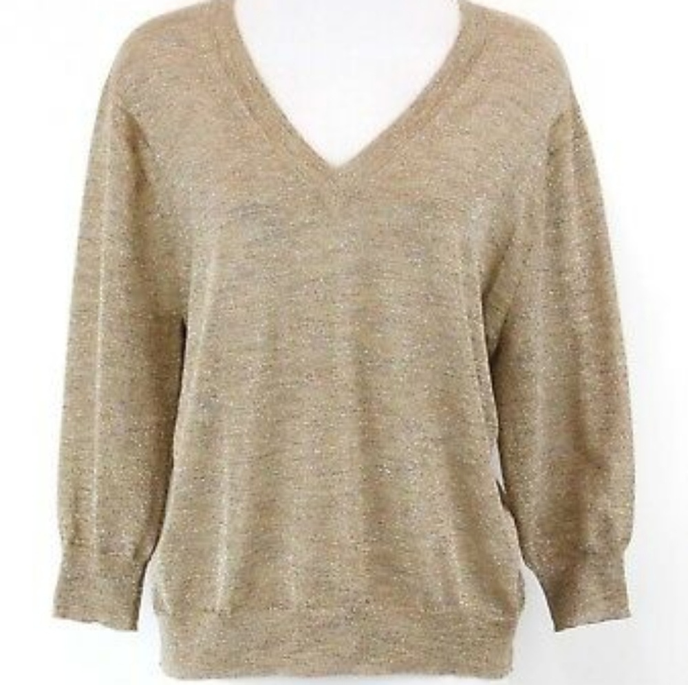 J Crew top, shimmer gold